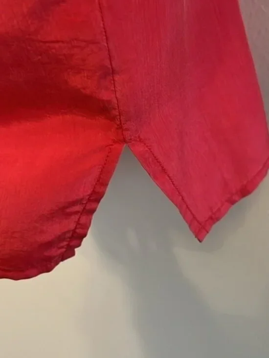 Robert Stock Vintage Silk Button Front Red Professional Long Sleeve Shirt Large - Picture 2 of 14